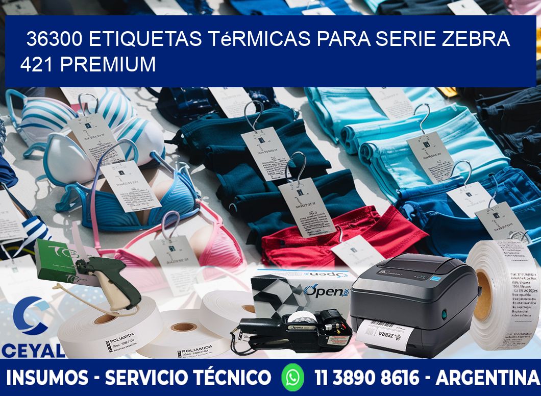 36300 etiquetas térmicas para serie zebra 421 premium