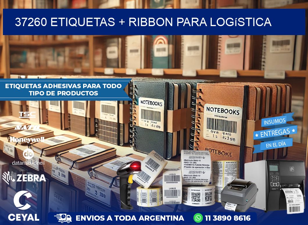 37260 etiquetas + ribbon para logística
