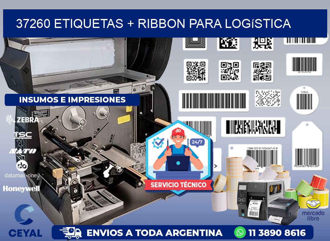37260 etiquetas + ribbon para logística
