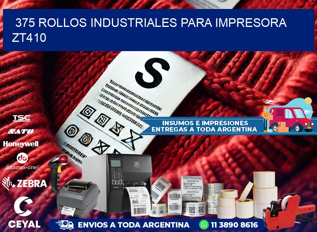 375 rollos industriales para impresora zt410