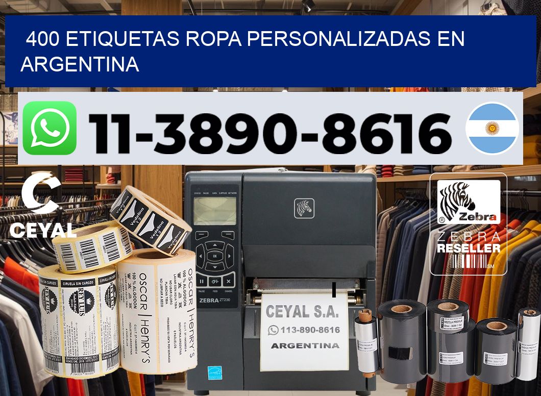 400 Etiquetas ropa personalizadas en Argentina