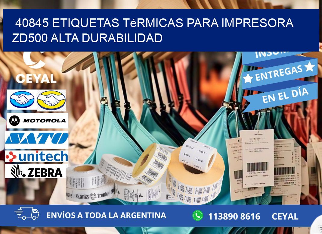40845 etiquetas térmicas para impresora zd500 alta durabilidad