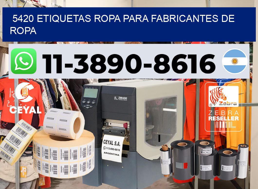 5420 Etiquetas ropa para fabricantes de ropa