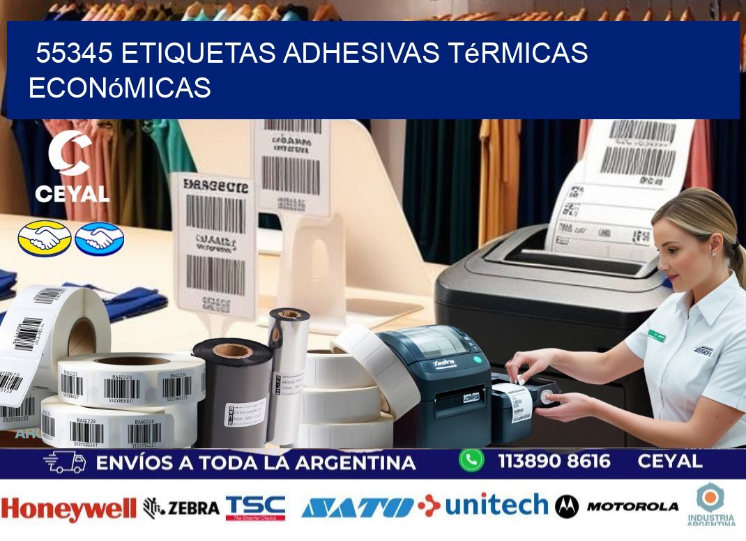 55345 etiquetas adhesivas térmicas económicas