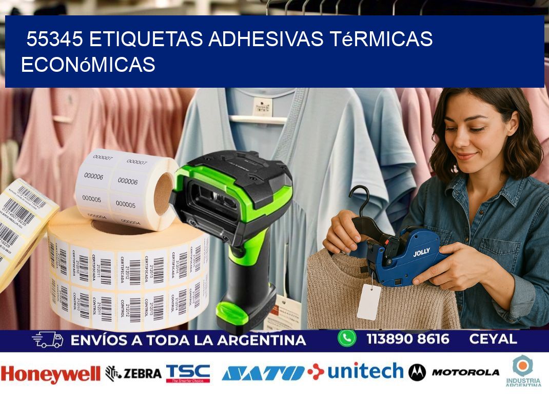 55345 etiquetas adhesivas térmicas económicas