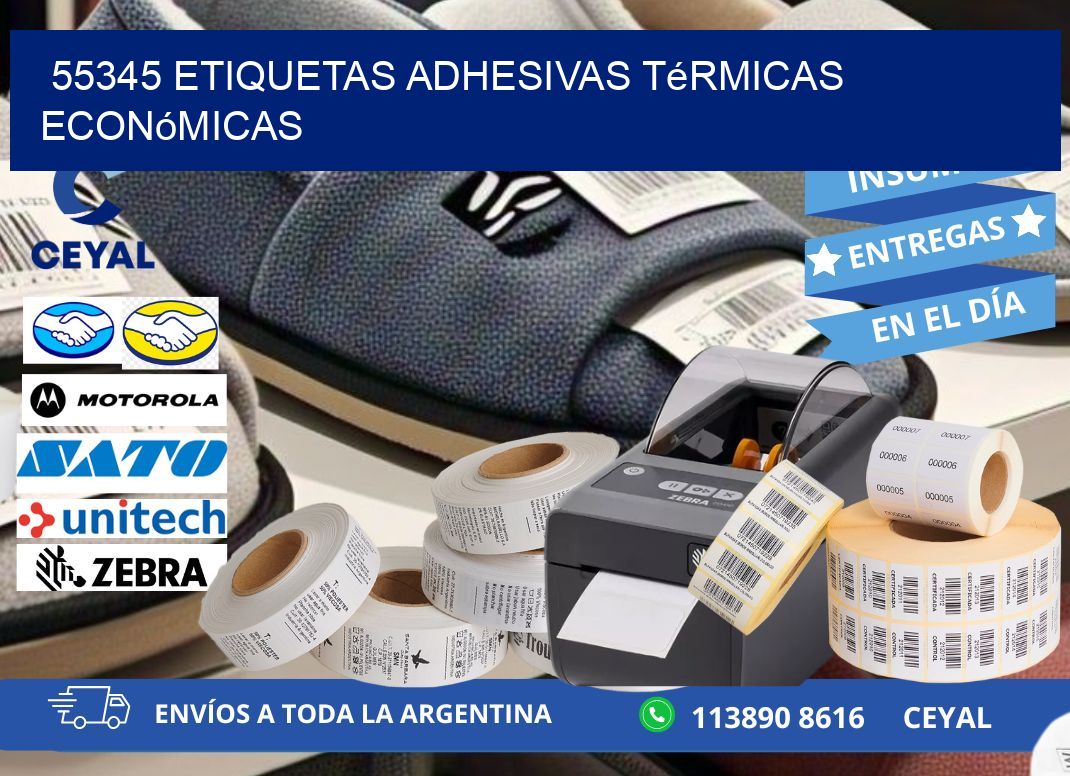 55345 etiquetas adhesivas térmicas económicas