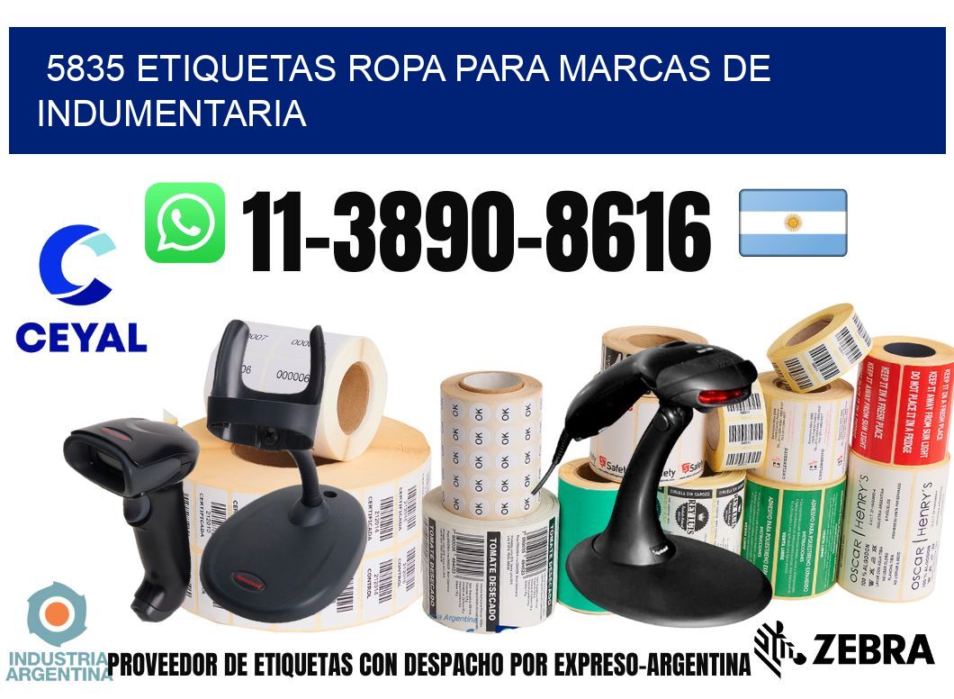 5835 Etiquetas ropa para marcas de indumentaria