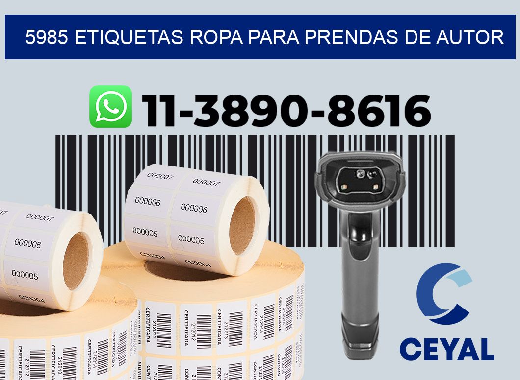 5985 Etiquetas ropa para prendas de autor