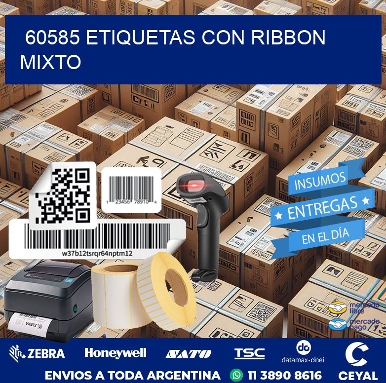 60585 etiquetas con ribbon mixto