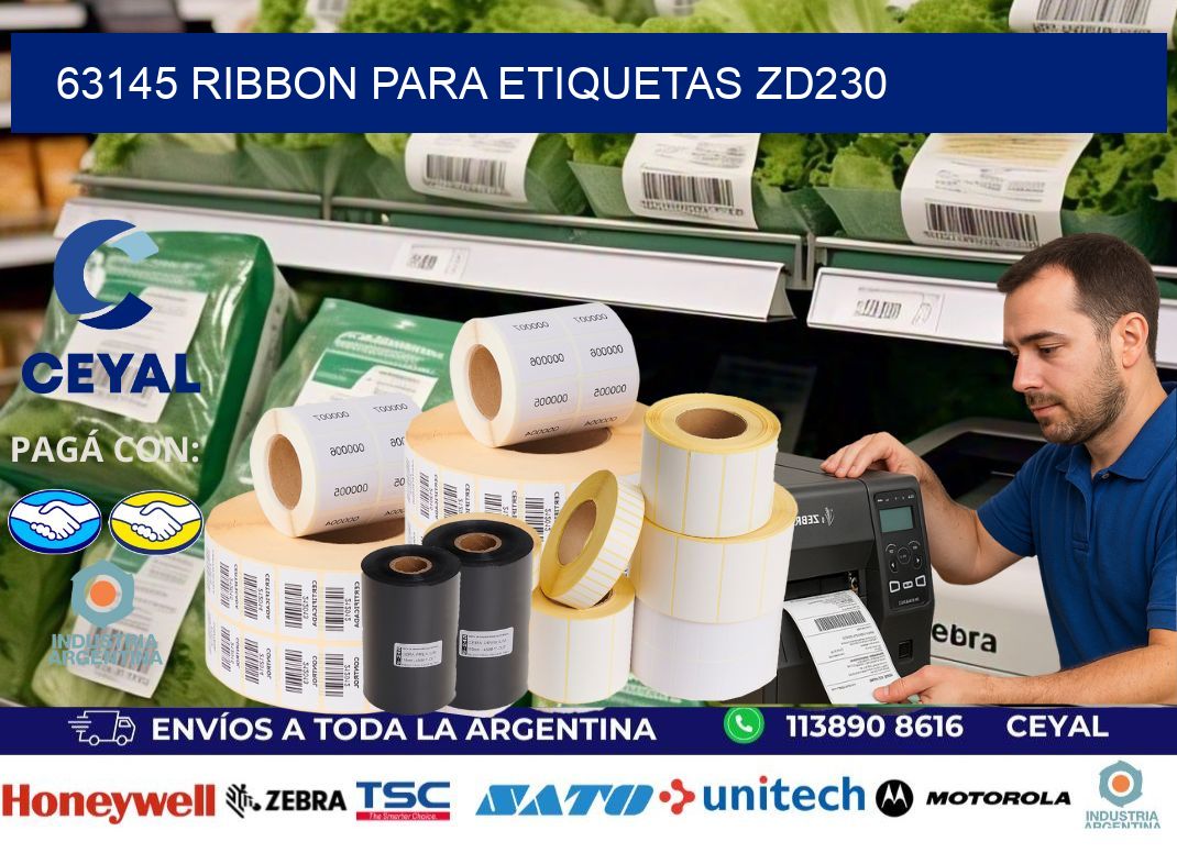 63145 ribbon para etiquetas zd230