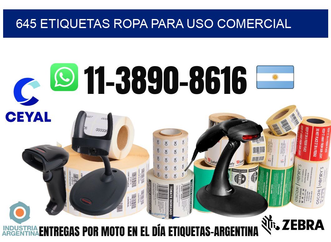 645 Etiquetas ropa para uso comercial