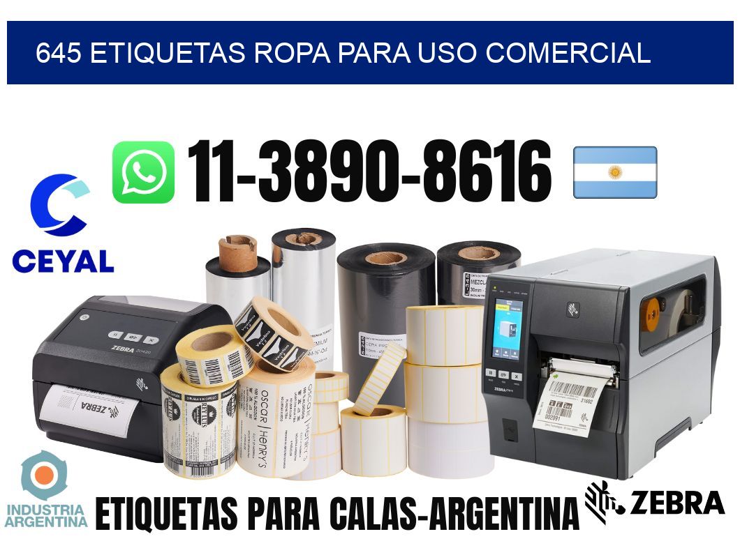 645 Etiquetas ropa para uso comercial
