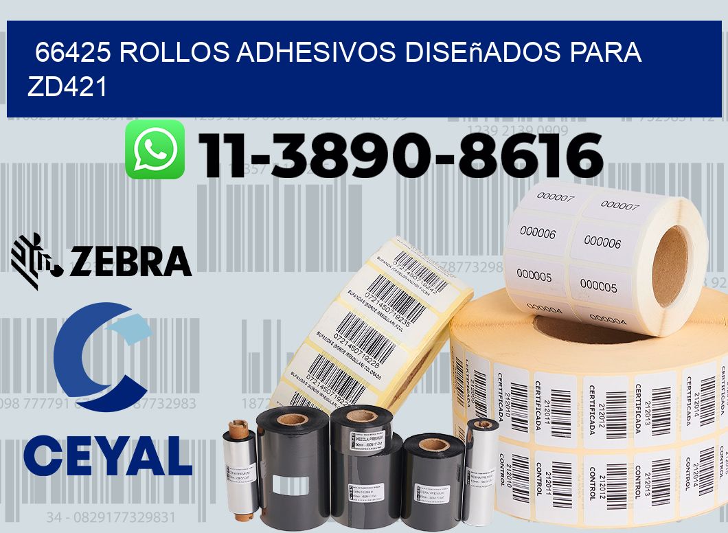 66425 rollos adhesivos diseñados para zd421
