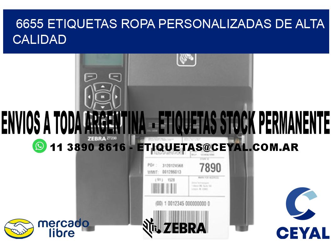 6655 Etiquetas ropa personalizadas de alta calidad