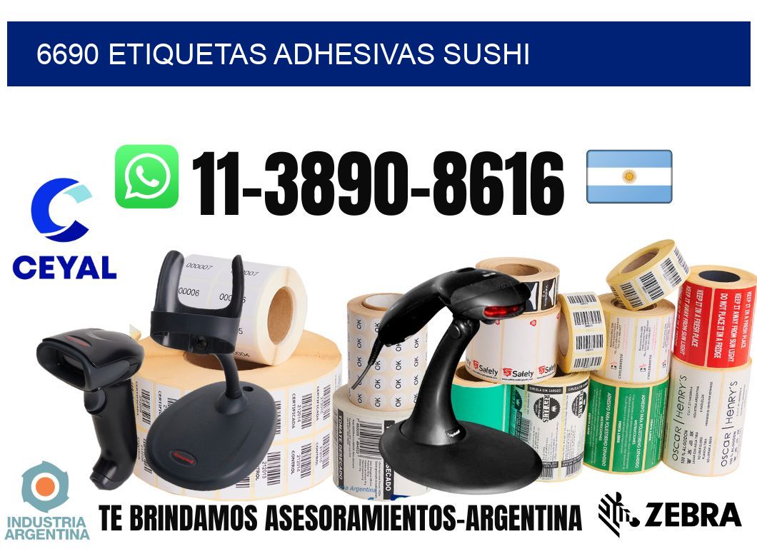 6690 etiquetas adhesivas sushi
