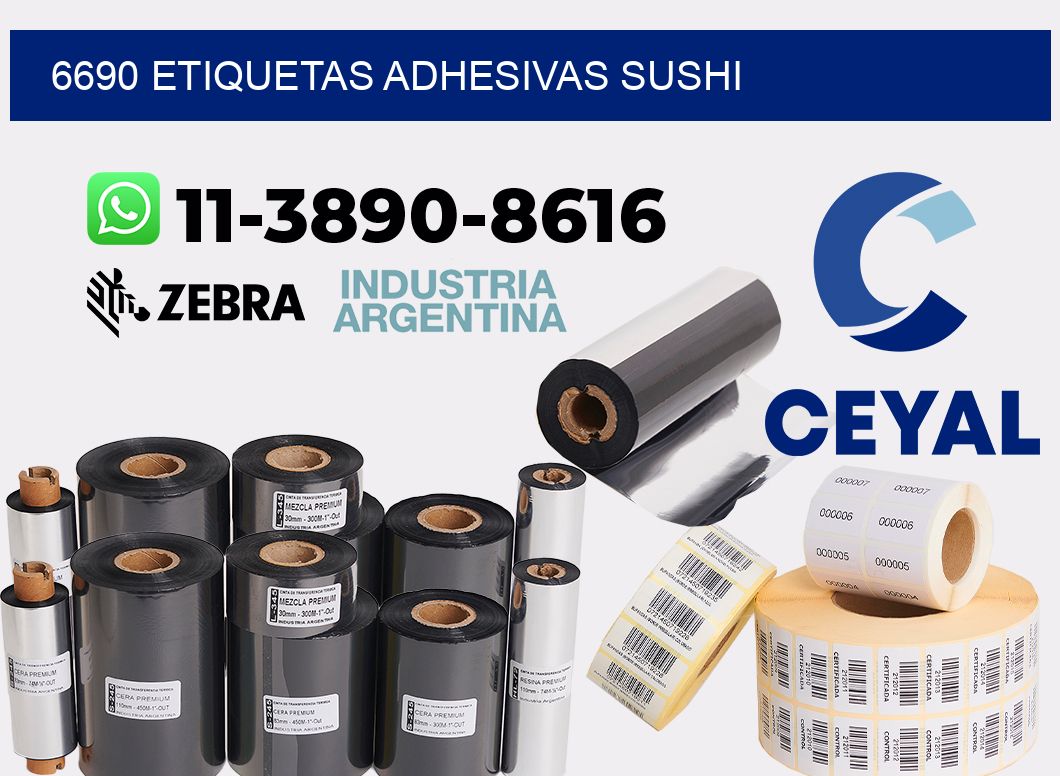 6690 etiquetas adhesivas sushi
