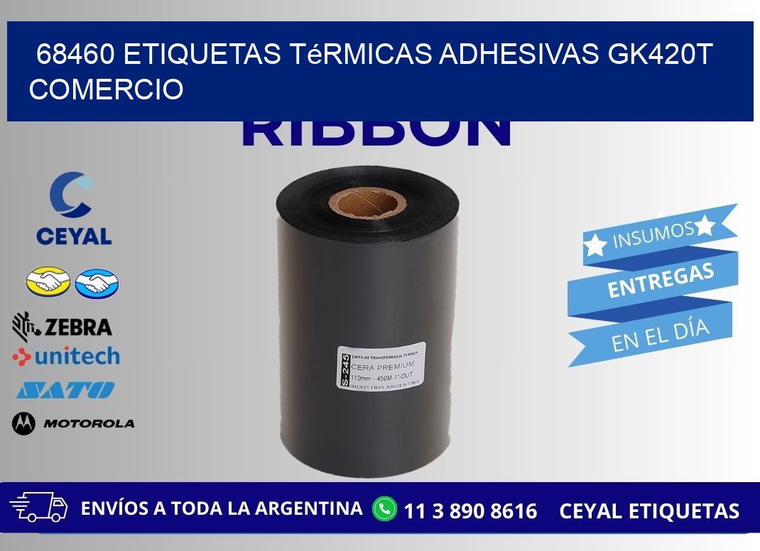 68460 etiquetas térmicas adhesivas gk420t comercio