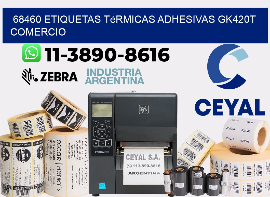 68460 etiquetas térmicas adhesivas gk420t comercio