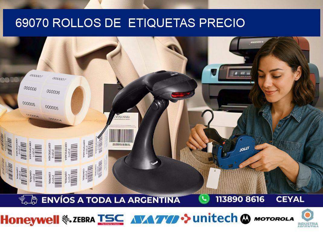 69070 rollos de  etiquetas precio