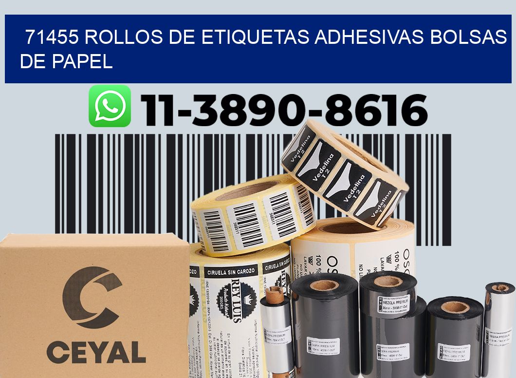 71455 rollos de etiquetas adhesivas bolsas de papel