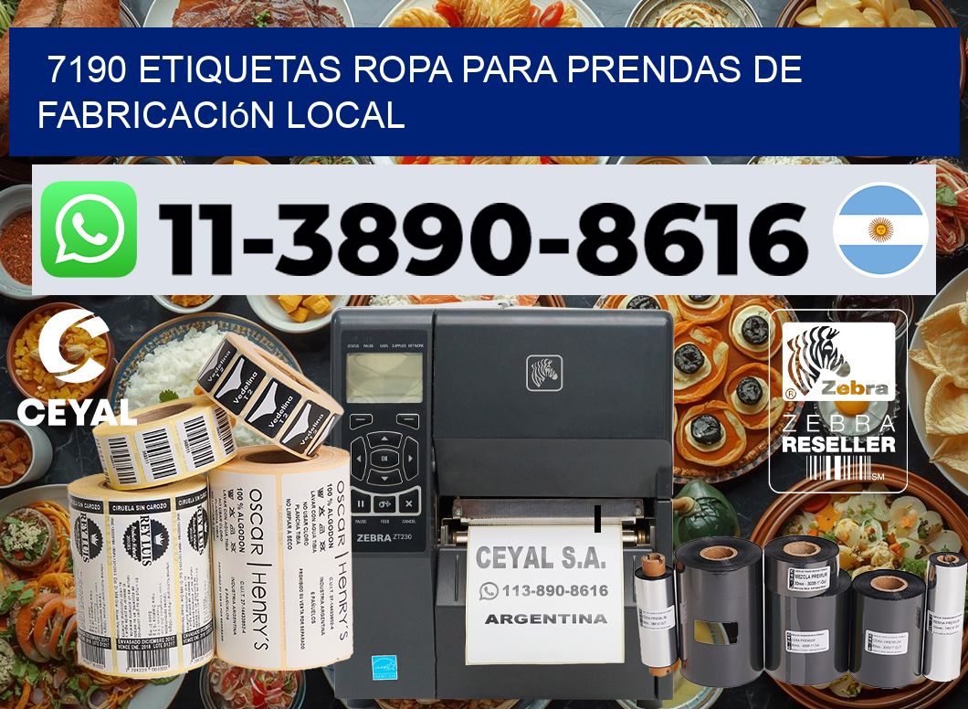 7190 Etiquetas ropa para prendas de fabricación local