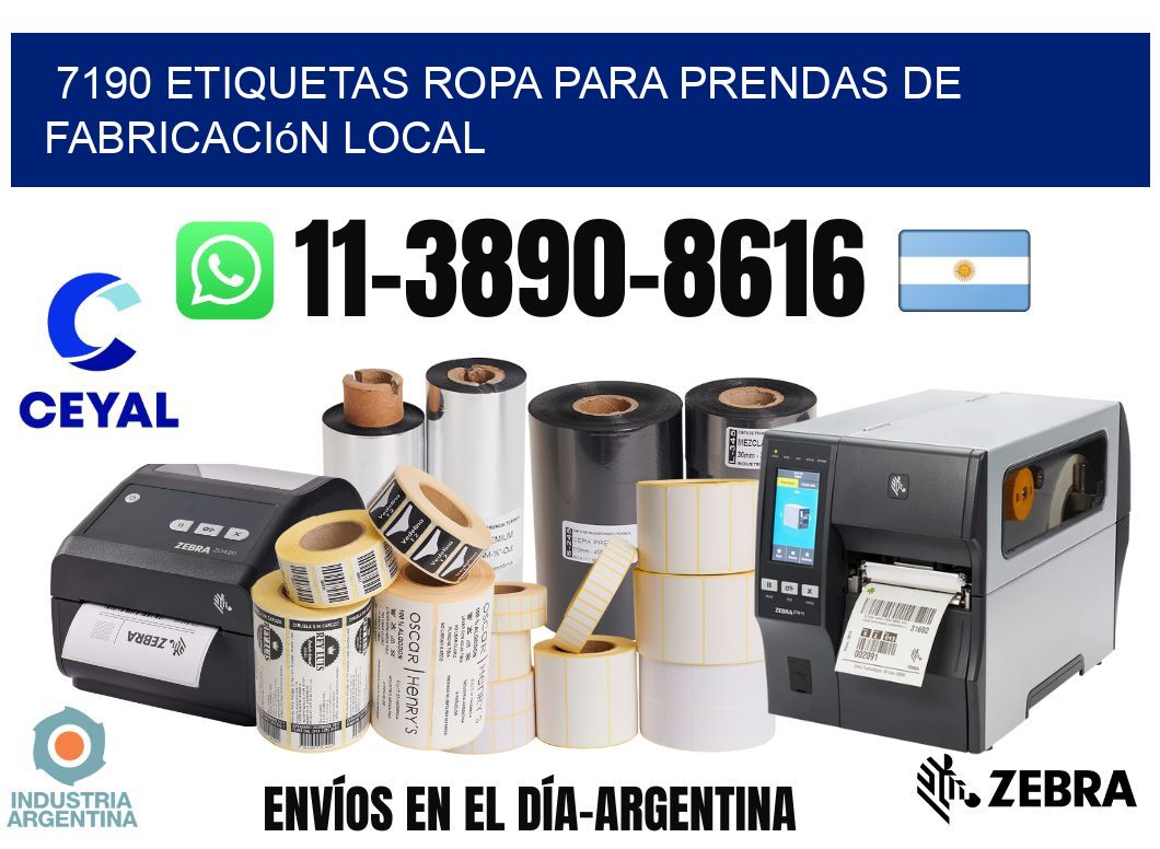 7190 Etiquetas ropa para prendas de fabricación local