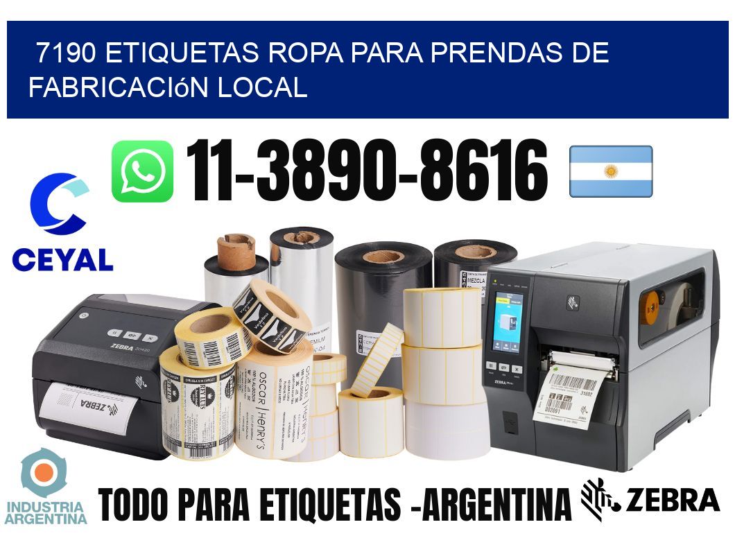 7190 Etiquetas ropa para prendas de fabricación local