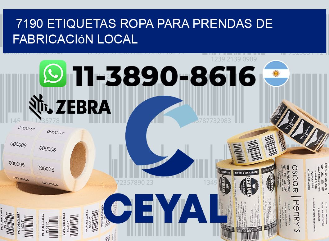7190 Etiquetas ropa para prendas de fabricación local
