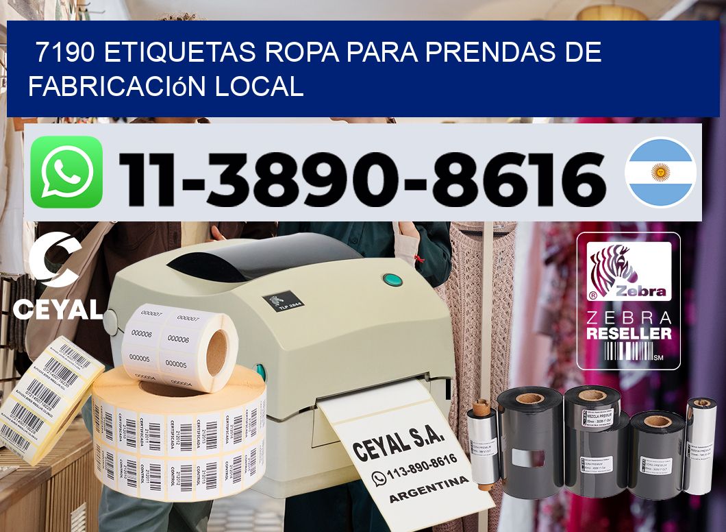 7190 Etiquetas ropa para prendas de fabricación local