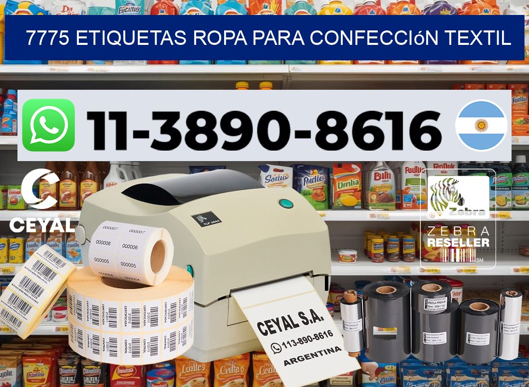 7775 Etiquetas ropa para confección textil