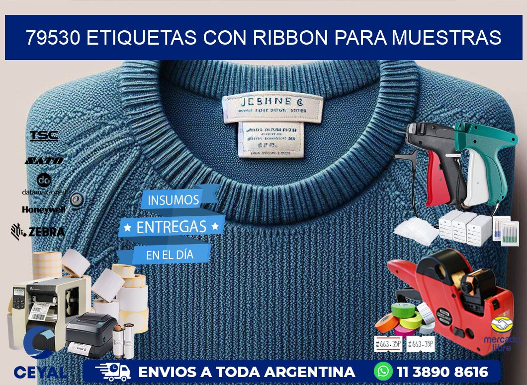 79530 etiquetas con ribbon para muestras