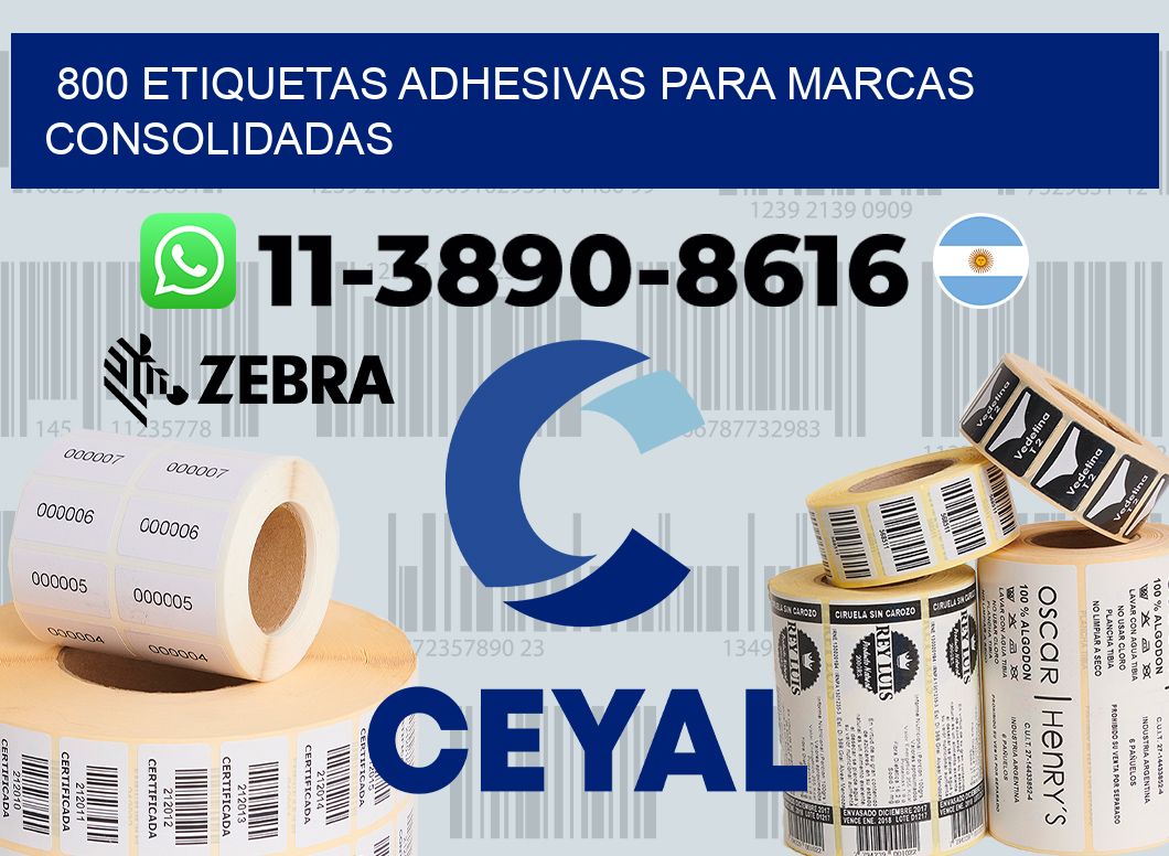 800 Etiquetas adhesivas para marcas consolidadas