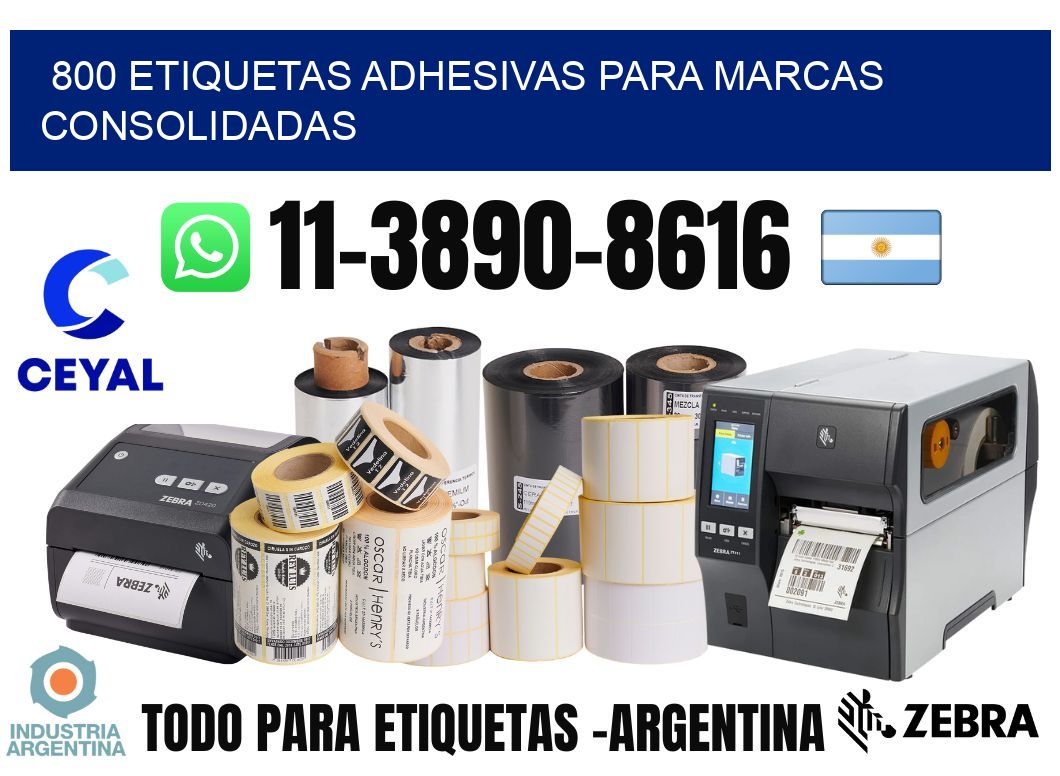 800 Etiquetas adhesivas para marcas consolidadas