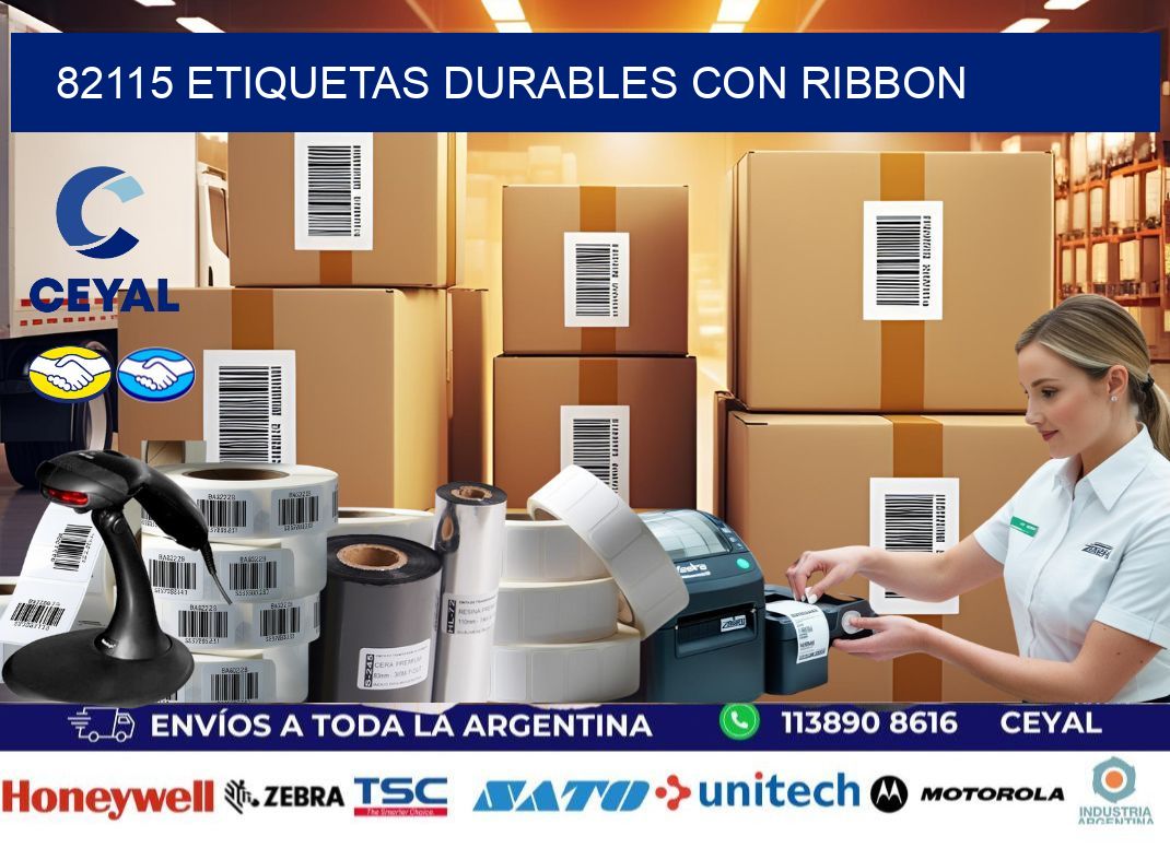 82115 etiquetas durables con ribbon