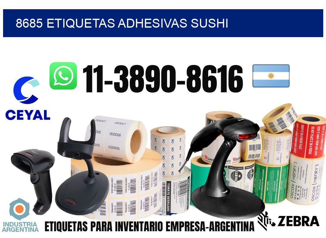 8685 etiquetas adhesivas sushi