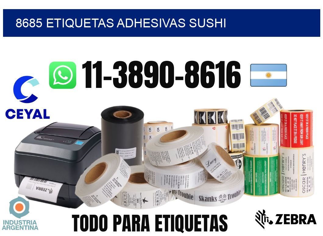 8685 etiquetas adhesivas sushi