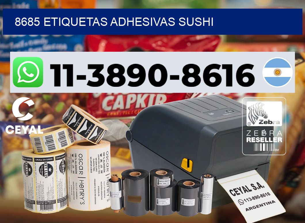 8685 etiquetas adhesivas sushi
