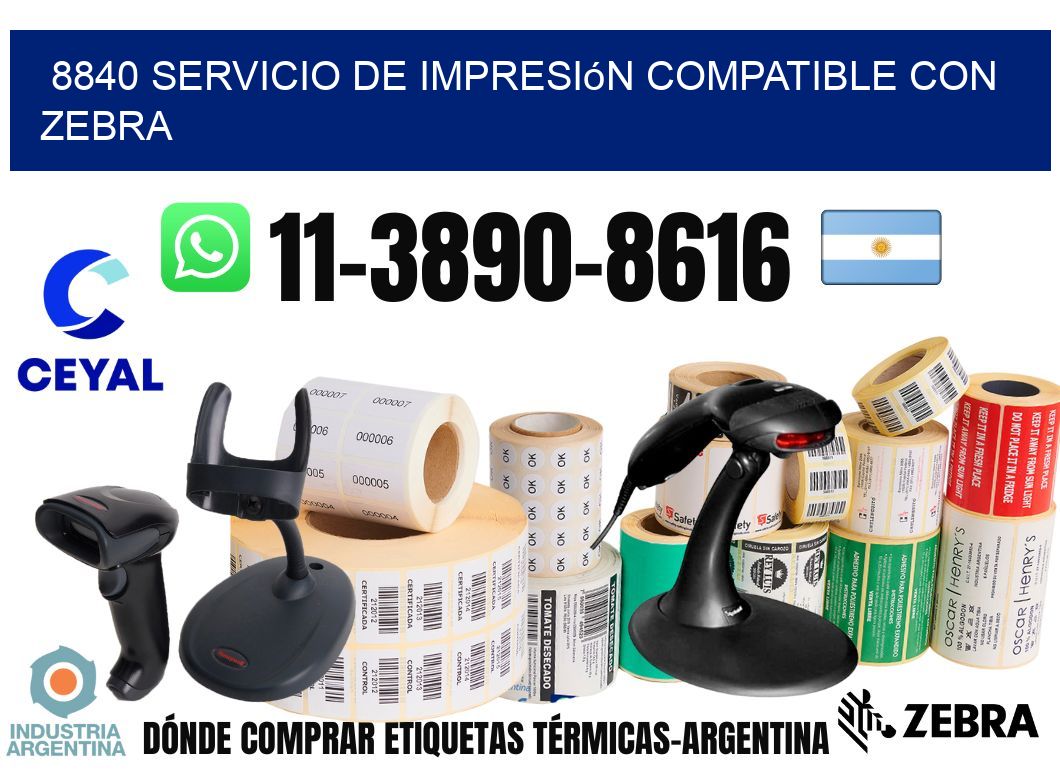 8840 Servicio de impresión compatible con Zebra
