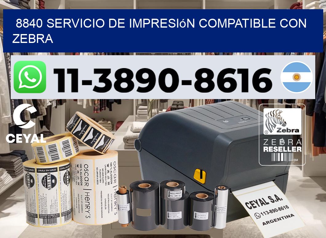 8840 Servicio de impresión compatible con Zebra