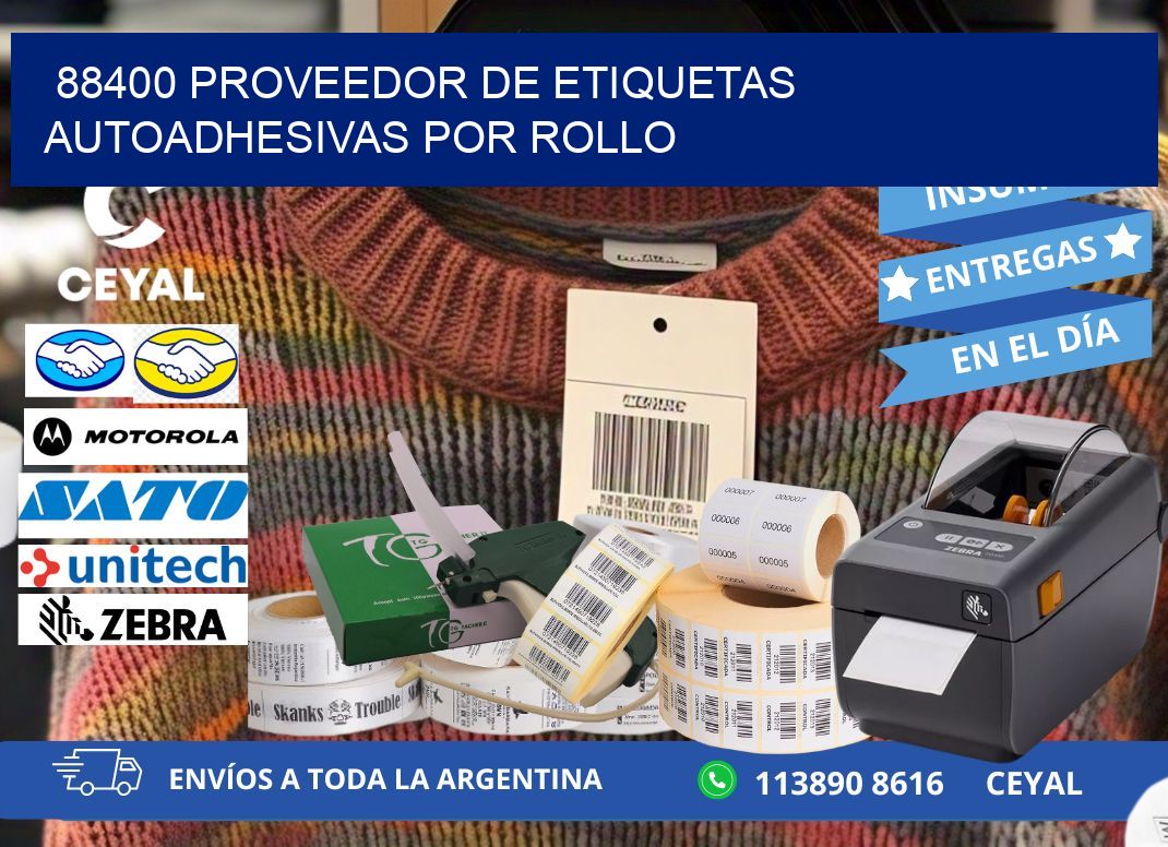 88400 proveedor de etiquetas autoadhesivas por rollo