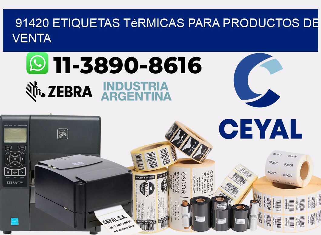 91420 etiquetas térmicas para productos de venta