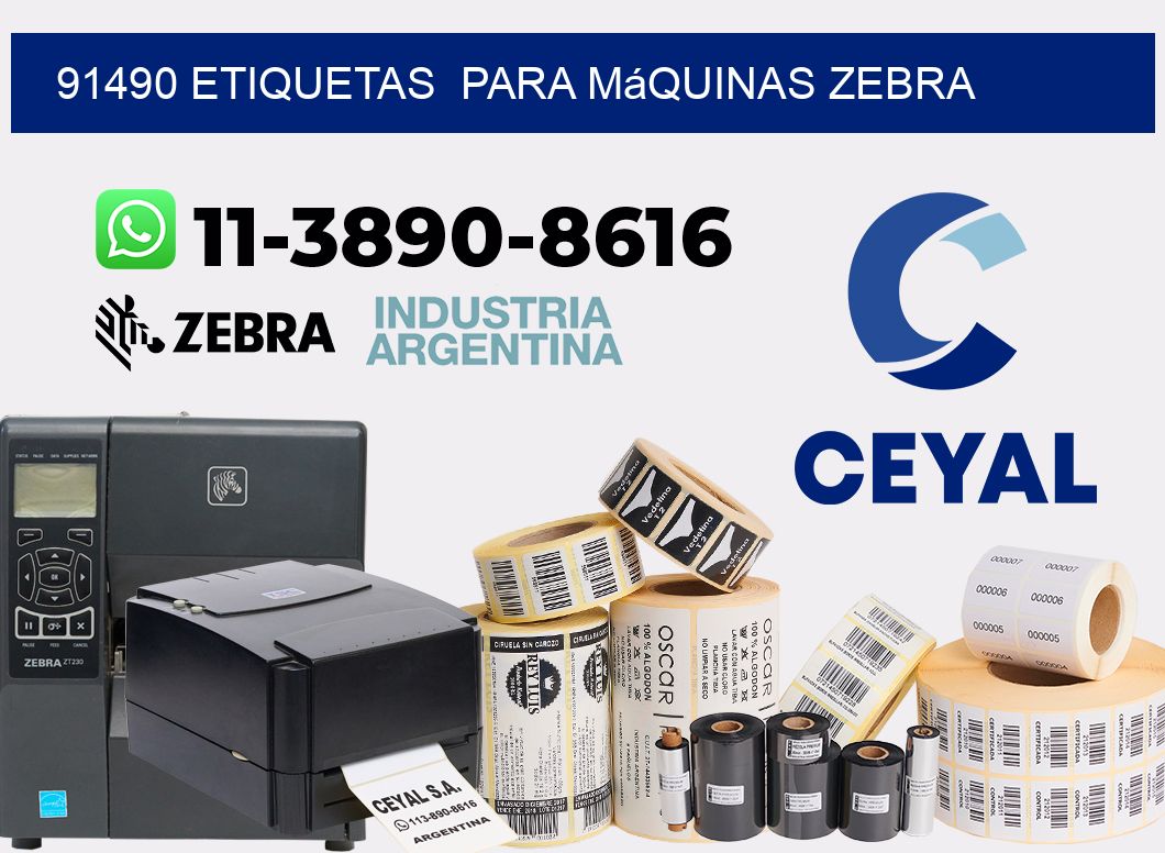 91490 etiquetas para máquinas Zebra