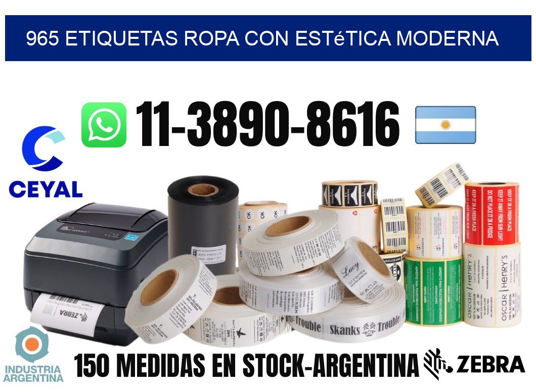 965 Etiquetas ropa con estética moderna