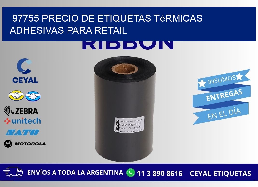 97755 precio de etiquetas térmicas adhesivas para retail