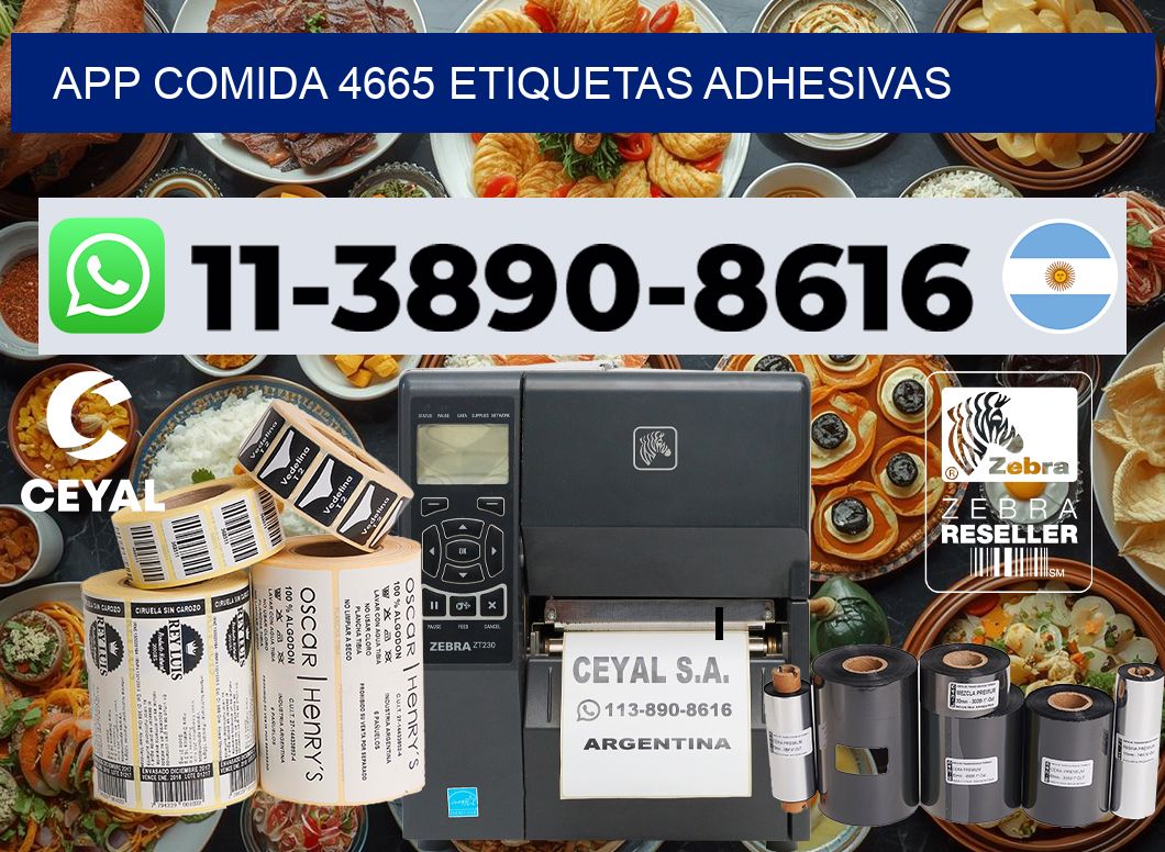 App comida 4665 etiquetas adhesivas