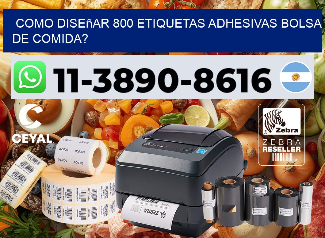 como diseñar 800 etiquetas adhesivas bolsa de comida?