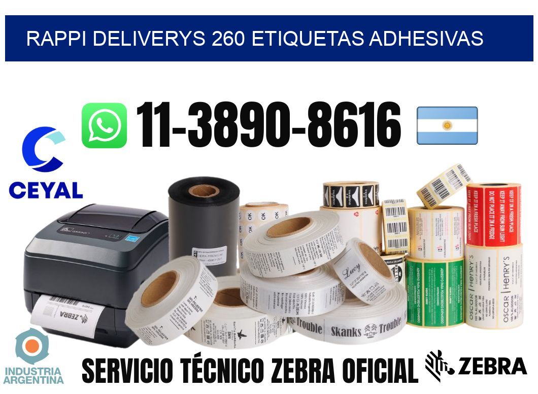 rappi deliverys 260 etiquetas adhesivas
