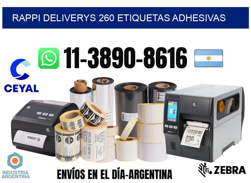 rappi deliverys 260 etiquetas adhesivas