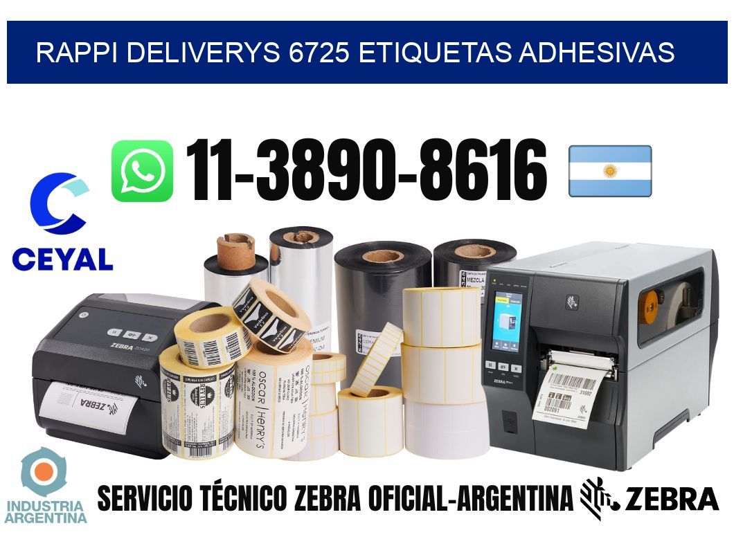 rappi deliverys 6725 etiquetas adhesivas