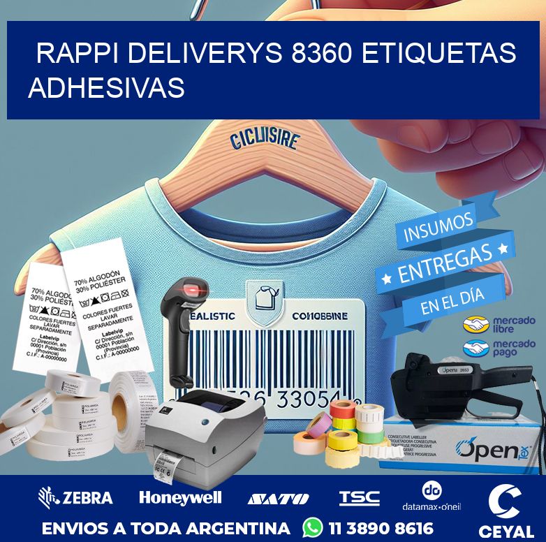 rappi deliverys 8360 etiquetas adhesivas